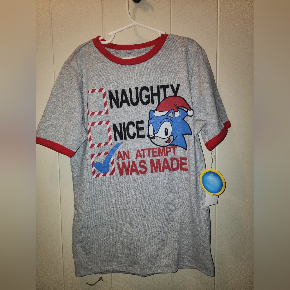 Gray Sonic the Hedgehog Graphic T-Shirt